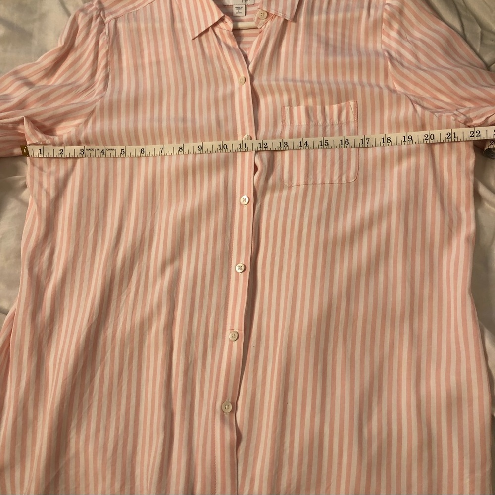 J Jill Pink and White Button Down Shirt Size Large Petite - Picture 10 of 10